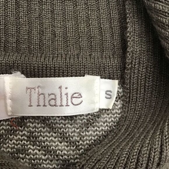 THALIE chunky knit wool blend sweater small neutral tones fall winter co… - Picture 8 of 15